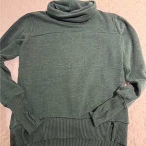 ALO Yoga Heathered Green Cowl Neck Sweater